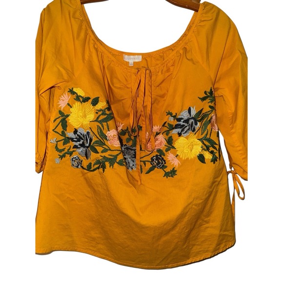 Lulumari Peasent/boho Embroidered Yellow Size Large Top - Picture 2 of 10